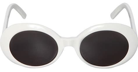 ysl white round sunglasses|saint laurent flat top sunglasses.